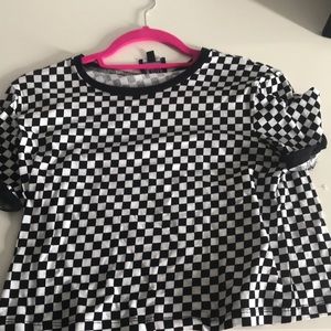checkered crop top